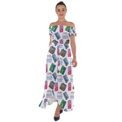New Year Gifts Off Shoulder Open Front Chiffon Dress by SychEva