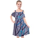 3d Lovely Geo Lines 2 Kids  Cut Out Shoulders Chiffon Dress View1
