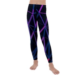 3d Lovely Geo Lines  V Kids  Lightweight Velour Leggings by Uniqued