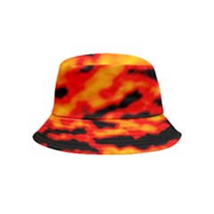 Red  Waves Abstract Series No14 Bucket Hat (kids) by DimitriosArt