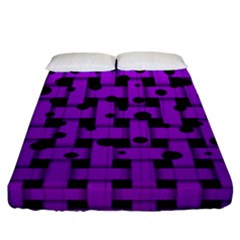 Weaved Bubbles At Strings, Purple, Violet Color Fitted Sheet (california King Size) by Casemiro