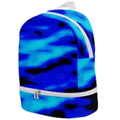 Blue Waves Abstract Series No13 Zip Bottom Backpack by DimitriosArt
