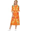 Abstract pattern geometric backgrounds   Bow Sleeve Chiffon Midi Dress View1