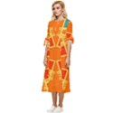 Abstract pattern geometric backgrounds   Bow Sleeve Chiffon Midi Dress View2