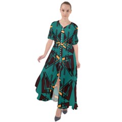Abstract Geometric Design    Waist Tie Boho Maxi Dress by Eskimos
