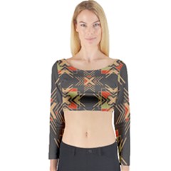Abstract Geometric Design    Long Sleeve Crop Top by Eskimos