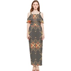 Abstract Geometric Design    Draped Sleeveless Chiffon Jumpsuit by Eskimos