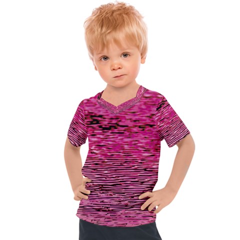 Pink  Waves Flow Series 1 Kids  Sports Tee by DimitriosArt