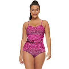 Pink  Waves Flow Series 1 Retro Full Coverage Swimsuit by DimitriosArt