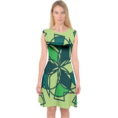 Abstract Pattern Geometric Backgrounds   Capsleeve Midi Dress by Eskimos