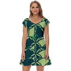 Abstract Pattern Geometric Backgrounds   Short Sleeve Tiered Mini Dress by Eskimos