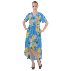 Abstract Pattern Geometric Backgrounds   Front Wrap High Low Dress by Eskimos