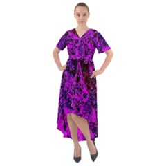 Bromide Diamonds Front Wrap High Low Dress by MRNStudios
