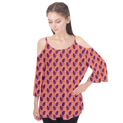 Leafs Flutter Sleeve Tee  by Sparkle