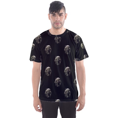 Creepy Head Sculpture With Respirator Motif Pattern Men s Sport Mesh Tee by dflcprintsclothing