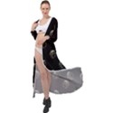 Creepy Head Sculpture With Respirator Motif Pattern Maxi Chiffon Beach Wrap View1