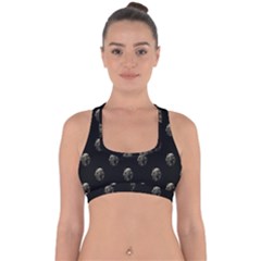 Creepy Head Sculpture With Respirator Motif Pattern Cross Back Hipster Bikini Top  by dflcprintsclothing