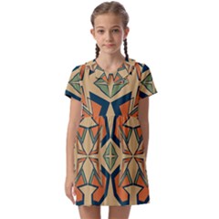 Abstract Pattern Geometric Backgrounds   Kids  Asymmetric Collar Dress by Eskimos