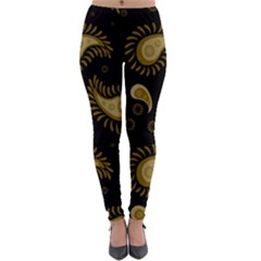 Floral Pattern Paisley Style Paisley Print  Doodle Background Lightweight Velour Leggings by Eskimos