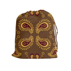 Floral Pattern Paisley Style Paisley Print  Doodle Background Drawstring Pouch (xl) by Eskimos