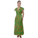 Floral pattern paisley style Paisley print  Doodle background Flutter Sleeve Maxi Dress View1