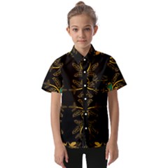 Floral Folk Damask Pattern  Kids  Short Sleeve Shirt by Eskimos