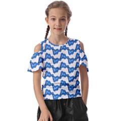 Abstract Waves Kids  Butterfly Cutout Tee by SychEva