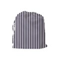 Minimalistic black and white stripes, vertical lines pattern Drawstring Pouch (Large) View2