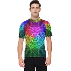 Fractal Design Men s Short Sleeve Rash Guard by Sparkle