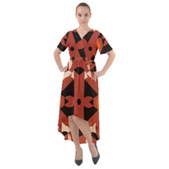 Abstract Pattern Geometric Backgrounds   Front Wrap High Low Dress by Eskimos
