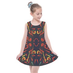 Abstract Pattern Geometric Backgrounds   Kids  Summer Dress by Eskimos