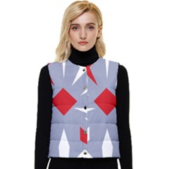 Abstract Pattern Geometric Backgrounds   Women s Short Button Up Puffer Vest by Eskimos