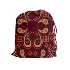 Floral Pattern Paisley Style Paisley Print  Doodle Background Drawstring Pouch (xl) by Eskimos