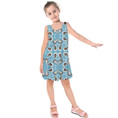 Floral Pattern Paisley Style Paisley Print  Doodle Background Kids  Sleeveless Dress by Eskimos
