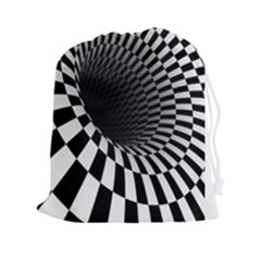 3d Optical Illusion, Dark Hole, Funny Effect Drawstring Pouch (2xl) by Casemiro