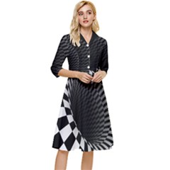 3d Optical Illusion, Dark Hole, Funny Effect Classy Knee Length Dress by Casemiro