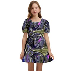 Deconstructed Green Kids  Short Sleeve Dolly Dress by MRNStudios
