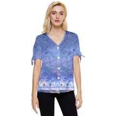 Gouttes D eau Galaxy Bow Sleeve Button Up Top by kcreatif