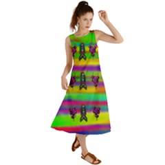 Mermaids And Unicorn Colors For Flower Joy Summer Maxi Dress by pepitasart