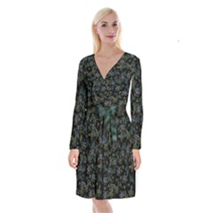 Moody Flora Long Sleeve Velvet Front Wrap Dress by BubbSnugg