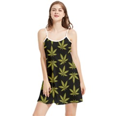 Weed Pattern Summer Frill Dress by Valentinaart