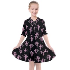 Cupid Pattern Kids  All Frills Chiffon Dress by Valentinaart