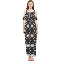 Black And White Pattern Draped Sleeveless Chiffon Jumpsuit by Valentinaart