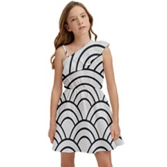 Black And White Pattern Kids  One Shoulder Party Dress by Valentinaart