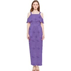 Floral Pattern Draped Sleeveless Chiffon Jumpsuit by Valentinaart