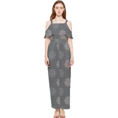 Floral Pattern Draped Sleeveless Chiffon Jumpsuit by Valentinaart