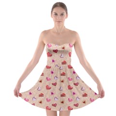 Sweet Heart Strapless Bra Top Dress by SychEva