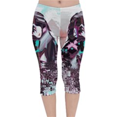 Merlot Lover Velvet Capri Leggings  by MRNStudios