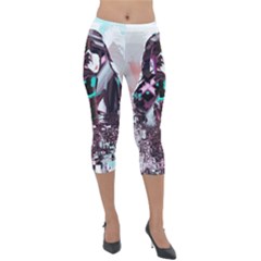 Merlot Lover Lightweight Velour Capri Leggings  by MRNStudios