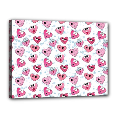 Funny Hearts Canvas 16  X 12  (stretched) by SychEva